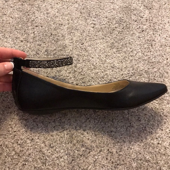 BCBGeneration black flats with rhinestone ankle, 6 - Picture 3 of 6